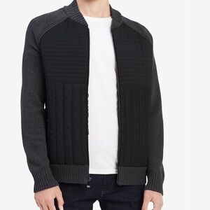 Calvin Klein Colorblocked Knit Zip-Up Sweater-Jacket